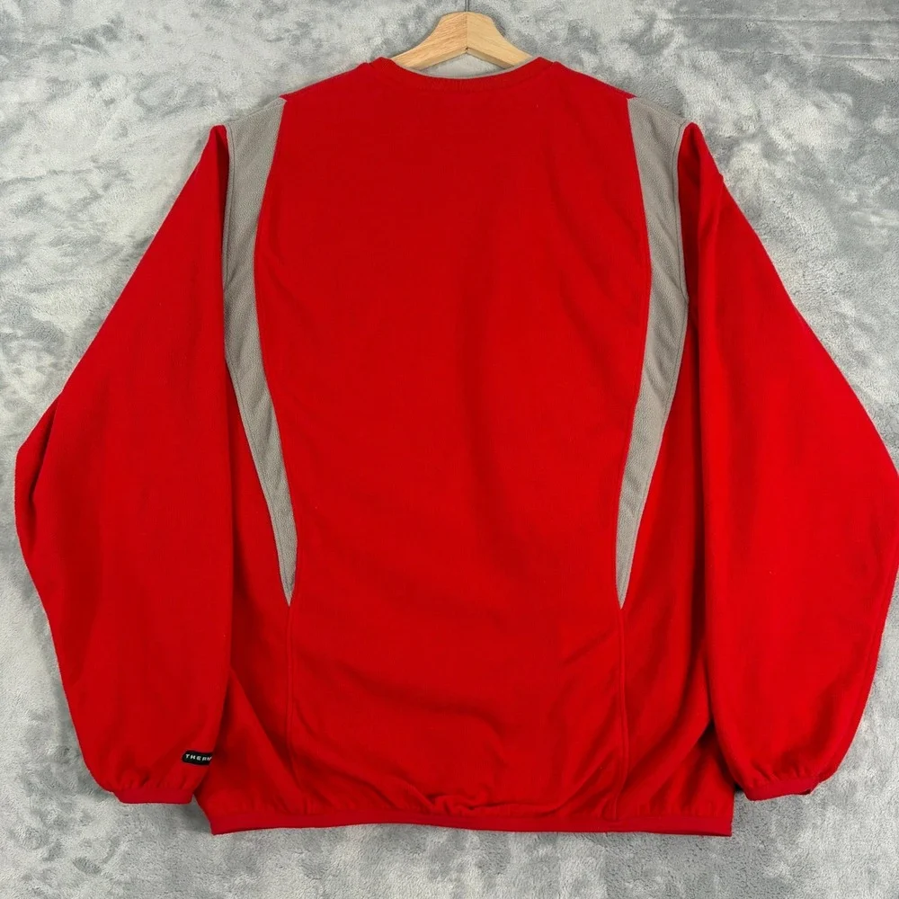 Ohio State Buckeyes Nike Mens XL Crewneck ThermaFit Sweatshirt Center Swoosh Red